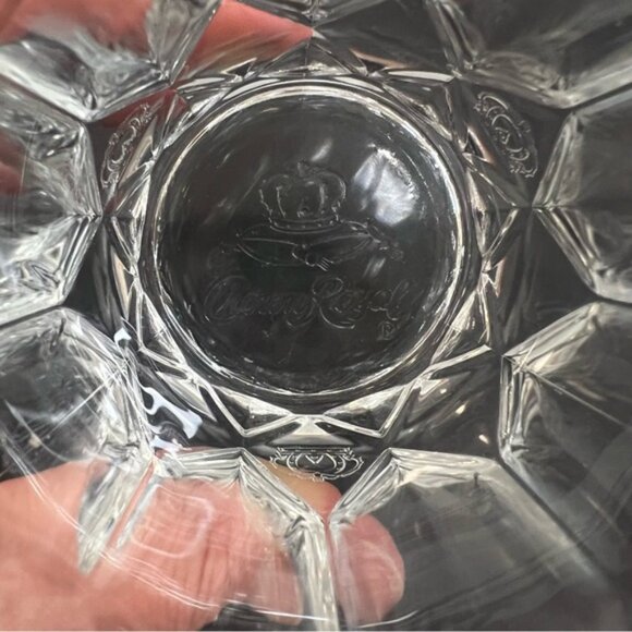 CROWN ROYAL Embossed Clear Crystal Whiskey Drinking Old Fashioned Glass Tumbler - Picture 4 of 8
